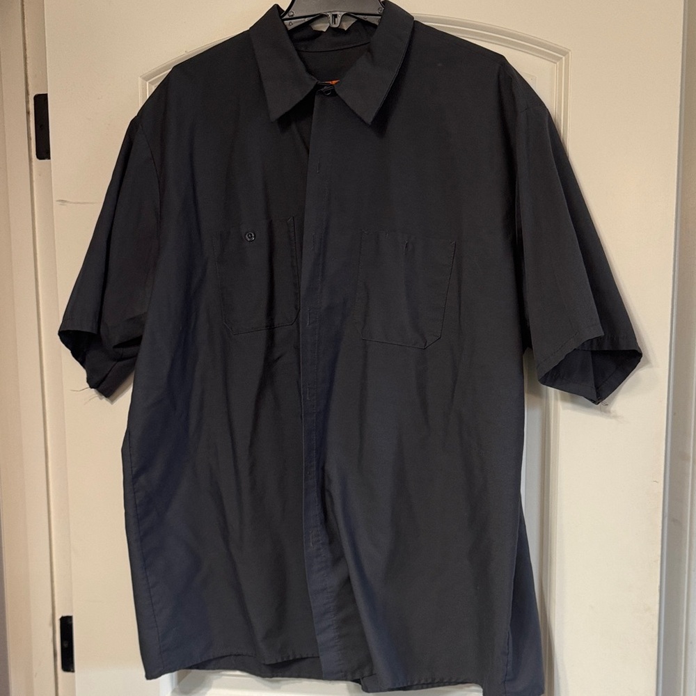Men's Casual Button Down Shirt - Dark Gray